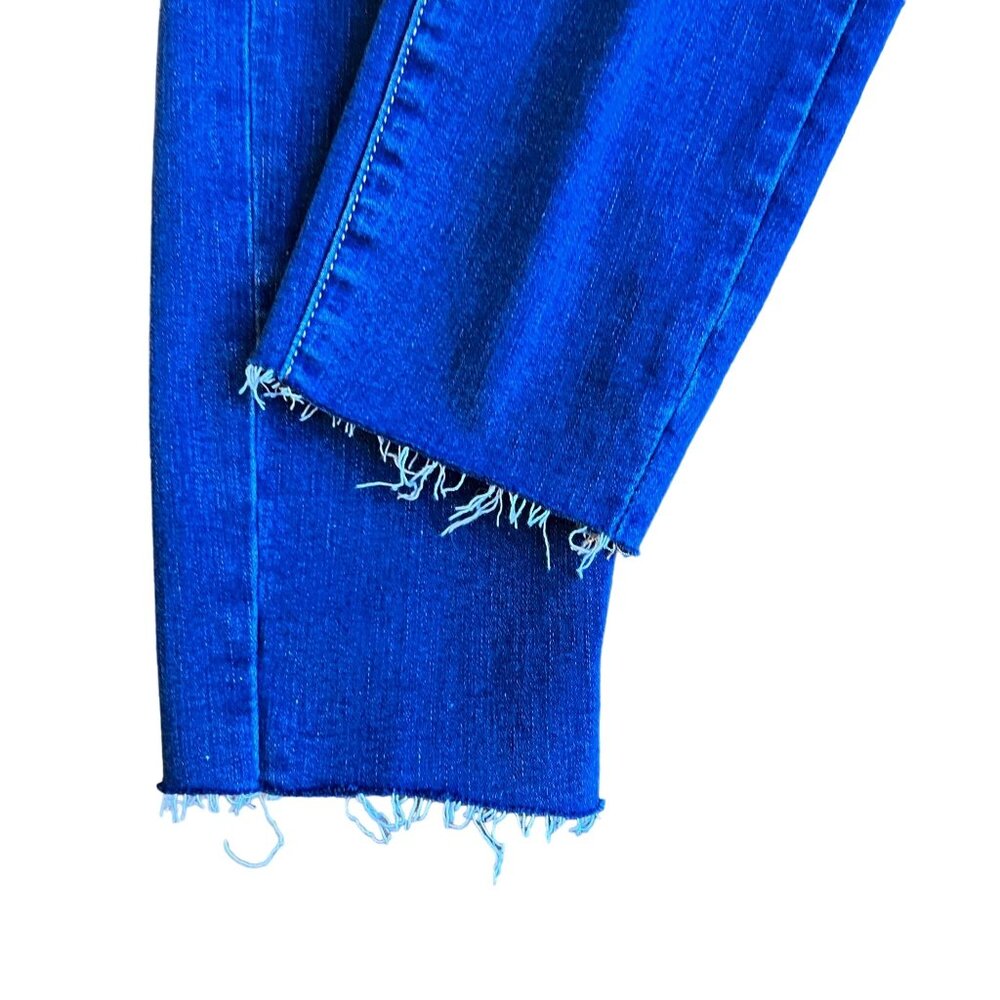 Good American Good Waist Raw Edge Skinny Jeans in Blue331 Size 10 - Picture 5 of 13